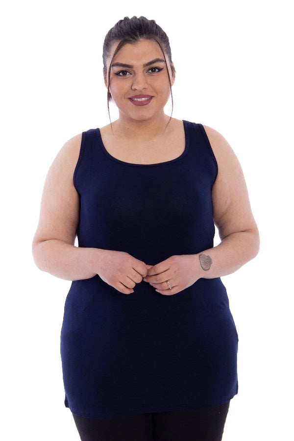 Women's Plus Size Cotton Viscose Wide Strap Basic T-shirt (Certified Fabric)