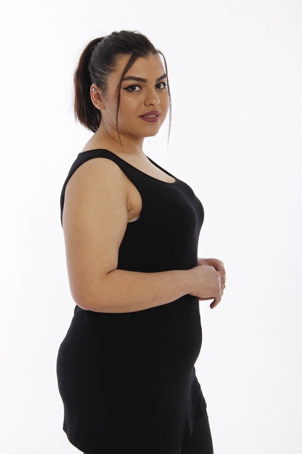 Women's Plus Size Cotton Viscose Wide Strap Basic T-shirt (Certified Fabric) - Image 16