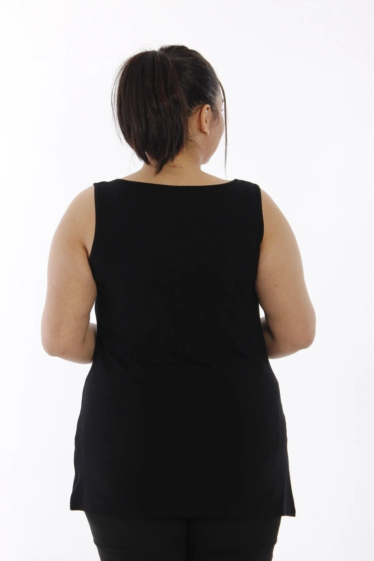 Damen Plus Size Basic T-Shirt aus Baumwoll-Viscose-Gemisch mit breiten Trägern (Zertifizierter Stoff)