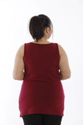 Damen Plus Size Basic T-Shirt aus Baumwoll-Viscose-Gemisch mit breiten Trägern (Zertifizierter Stoff)