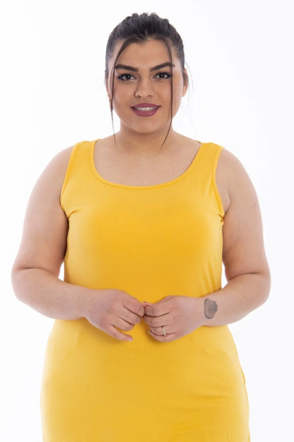 Women's Plus Size Cotton Viscose Wide Strap Basic T-shirt (Certified Fabric)