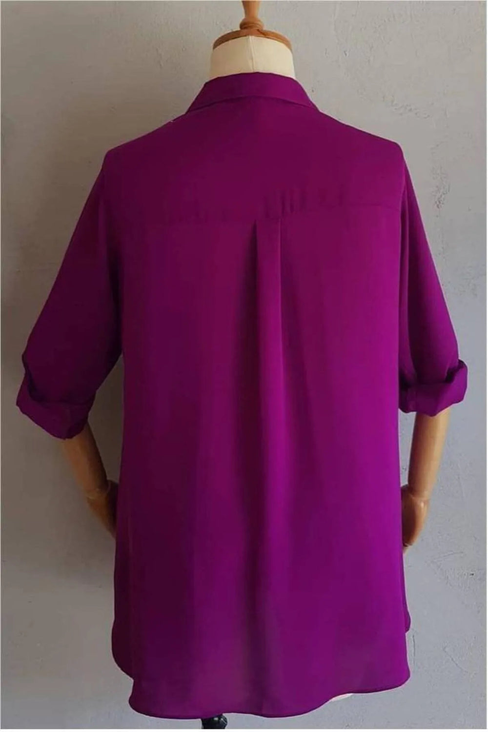 Plus Size Women's Saxe Blue Bead-Embellished Woven Shirt - Image 30