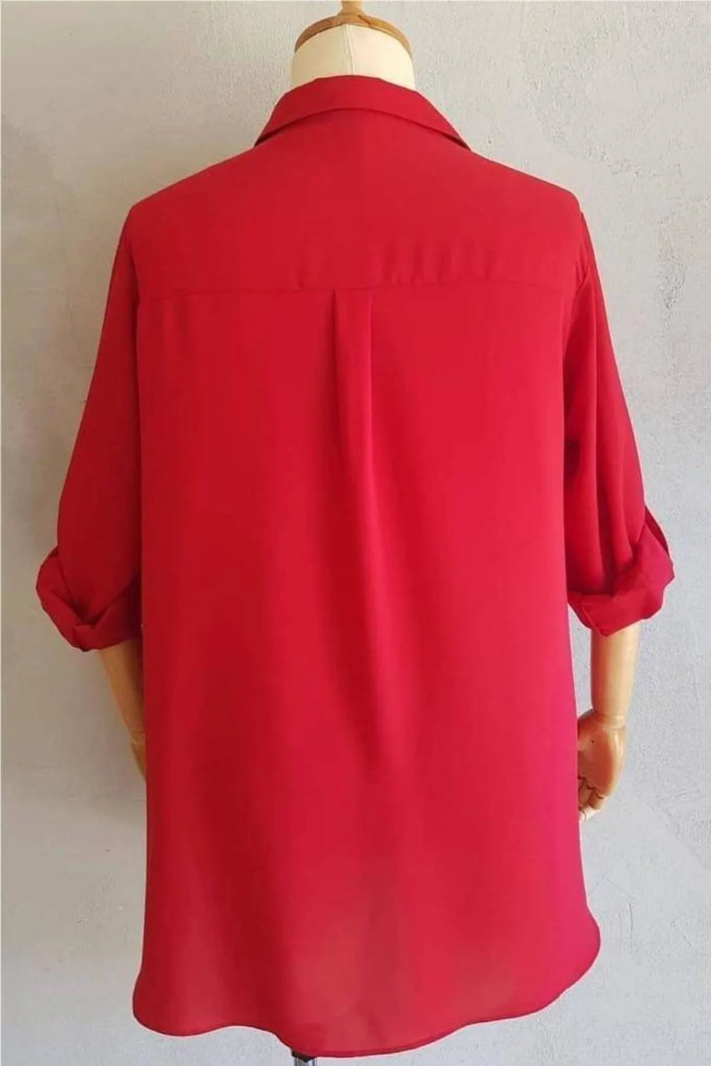 Plus Size Women's Saxe Blue Bead-Embellished Woven Shirt - Image 50