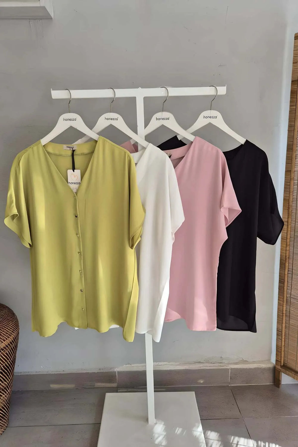 Plus Size Women's V-Neck Batwing Sleeve Button-Down Jessica Crepe Blouse - Image 8