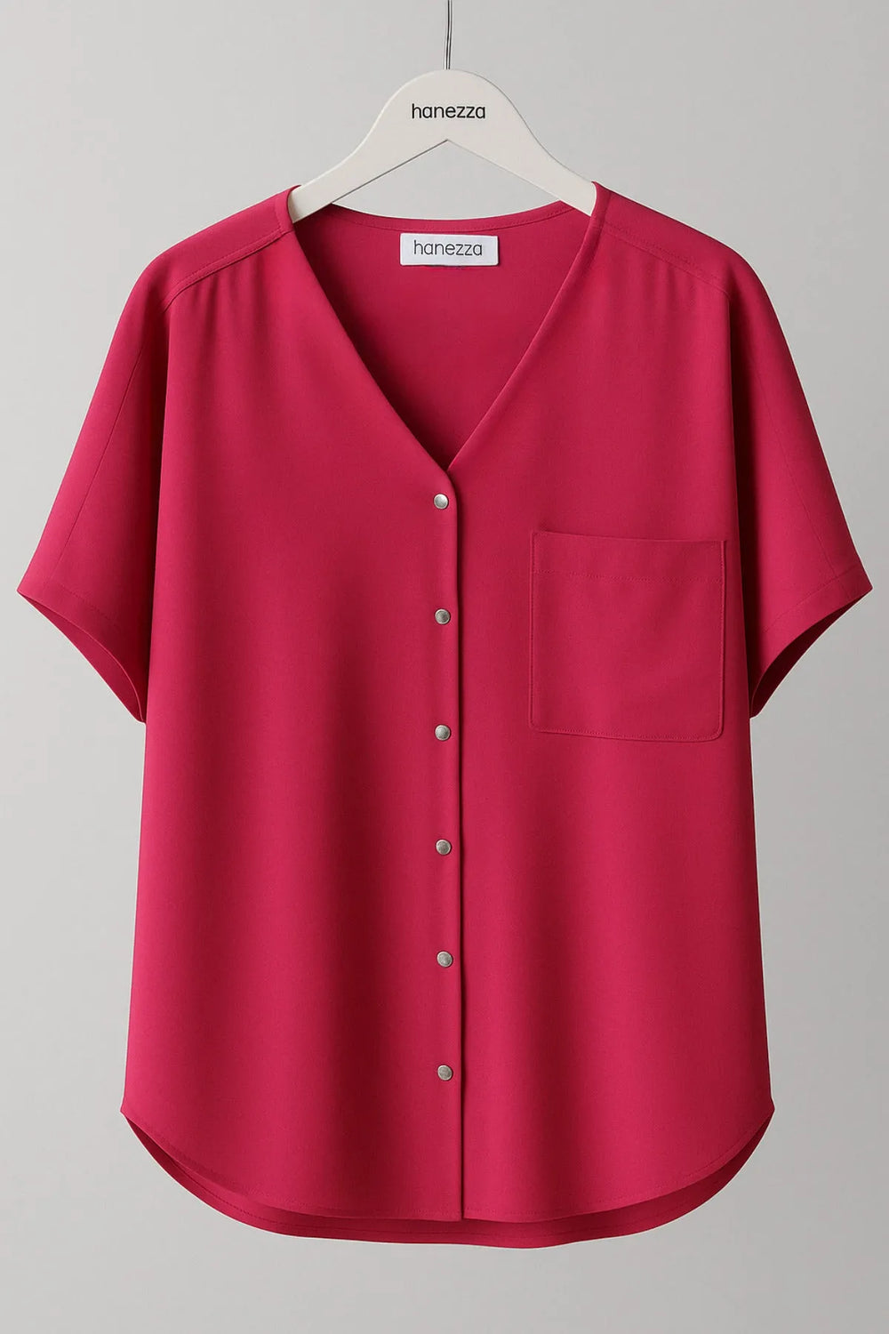 Plus Size Women's V-Neck Batwing Sleeve Button-Down Jessica Crepe Blouse - Image 13