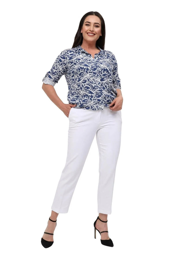 Женские брюки больших размеров с высокой талией и лайкрой - Комфорт и стиль на весь день