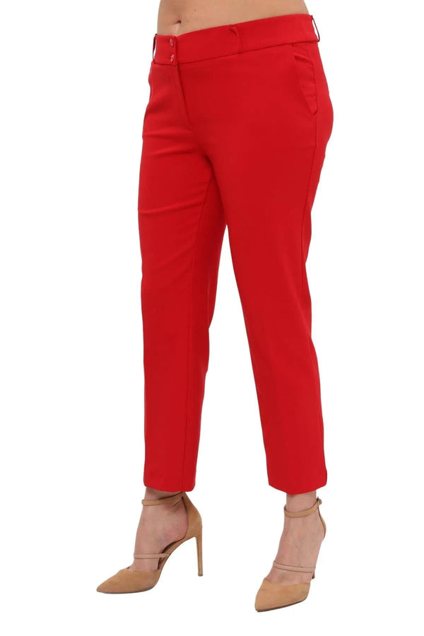 Женские брюки больших размеров с высокой талией и лайкрой - Комфорт и стиль на весь день