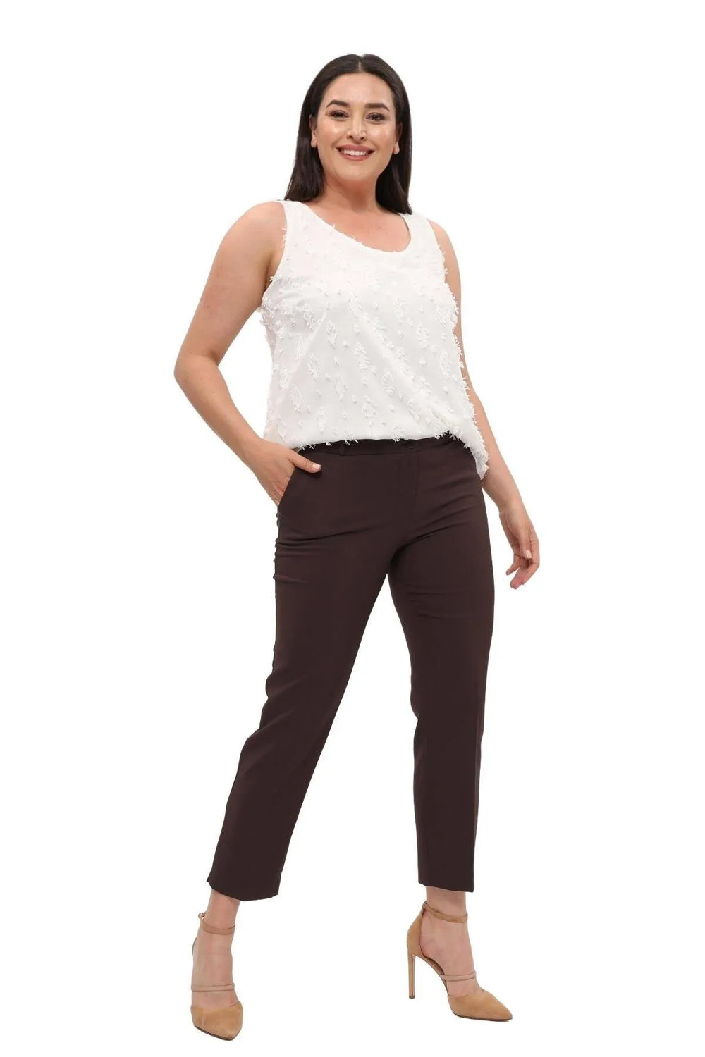 Женские брюки больших размеров с высокой талией и лайкрой - Комфорт и стиль на весь день - Image 25