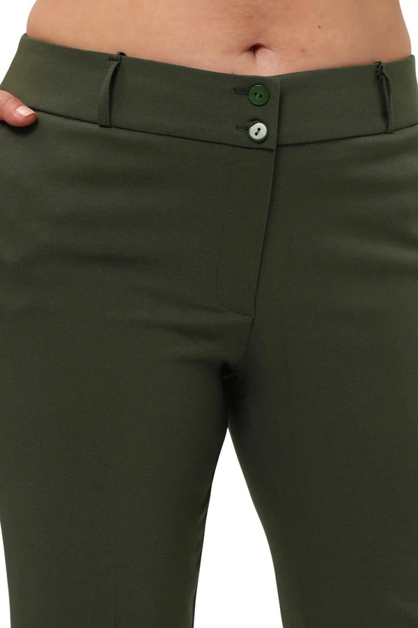 Женские брюки больших размеров с высокой талией и лайкрой - Комфорт и стиль на весь день