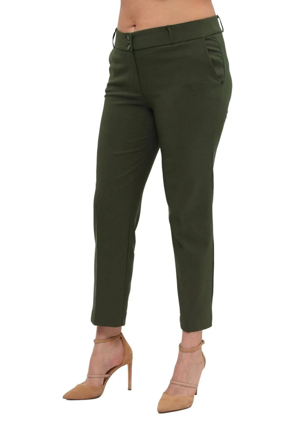 Женские брюки больших размеров с высокой талией и лайкрой - Комфорт и стиль на весь день
