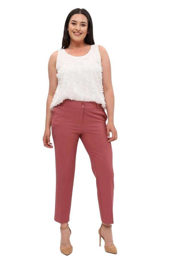 Женские брюки больших размеров с высокой талией и лайкрой - Комфорт и стиль на весь день