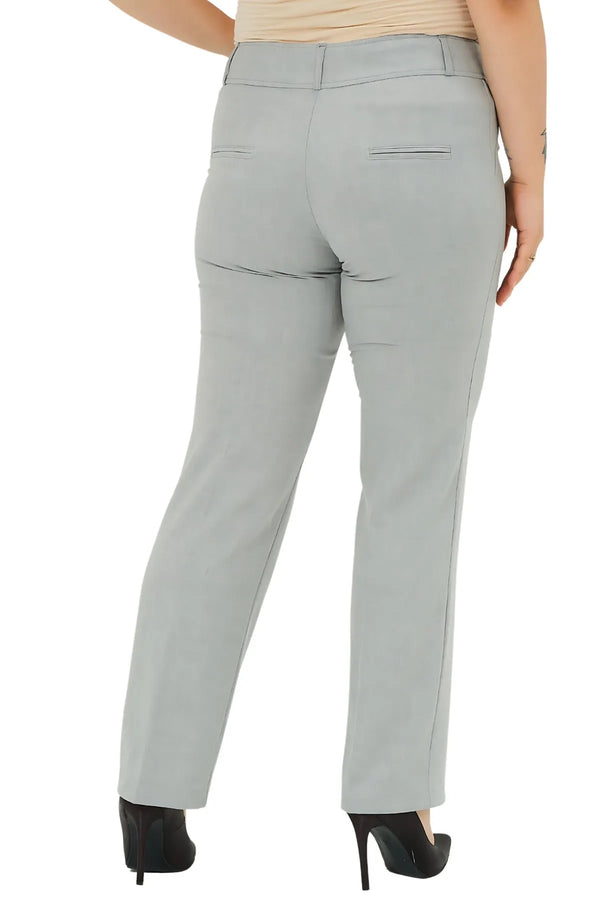 Женские брюки больших размеров | Эластичные | Хлопковые | С высокой талией | Прямые | Повседневные деловые