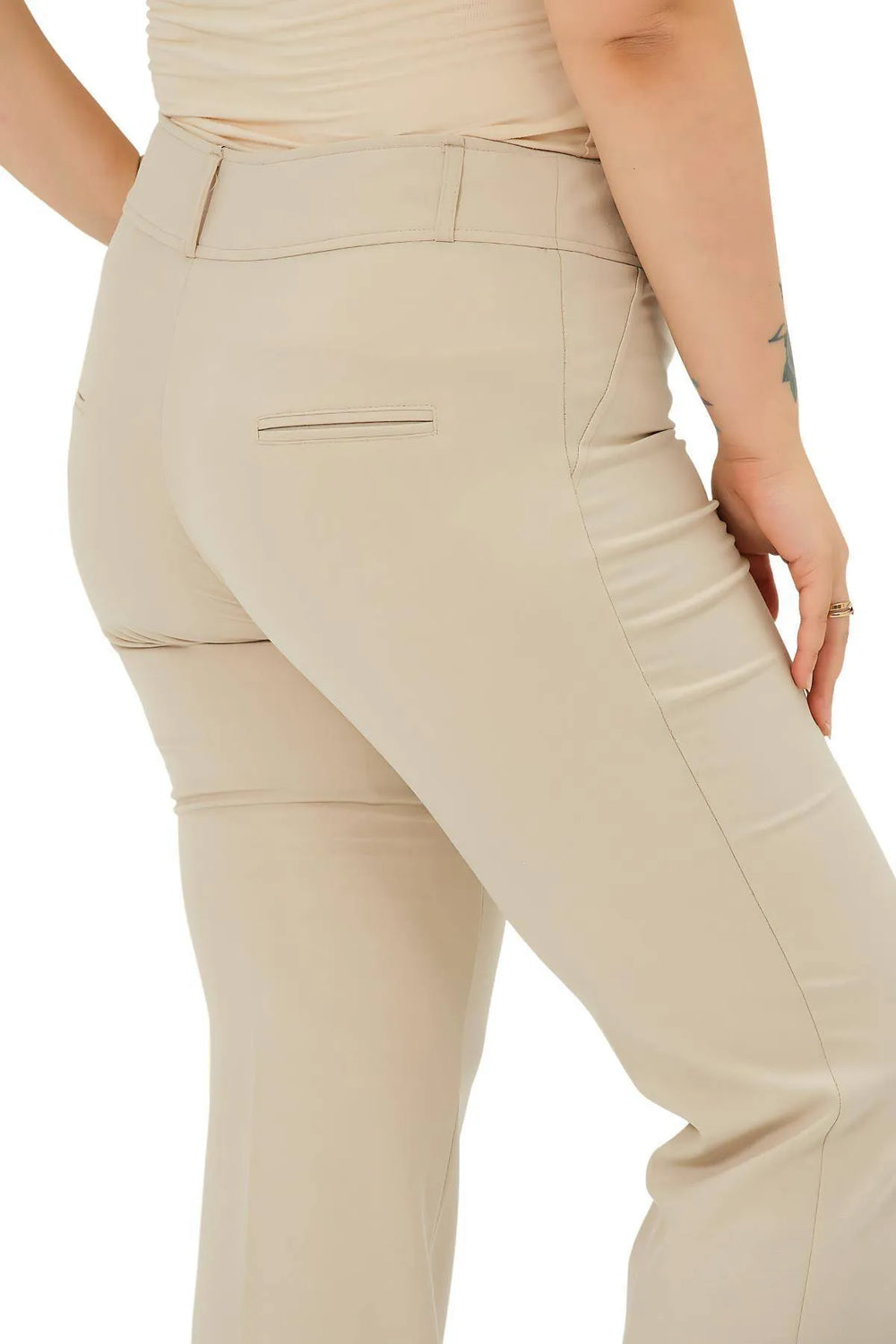 Женские брюки больших размеров | Эластичные | Хлопковые | С высокой талией | Прямые | Повседневные деловые - Image 18