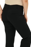 Pantalon Femme Grande Taille à Taille Haute en Lycra Anthracite Coupe Droite
