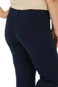 Pantalon Femme Grande Taille à Taille Haute en Lycra Anthracite Coupe Droite