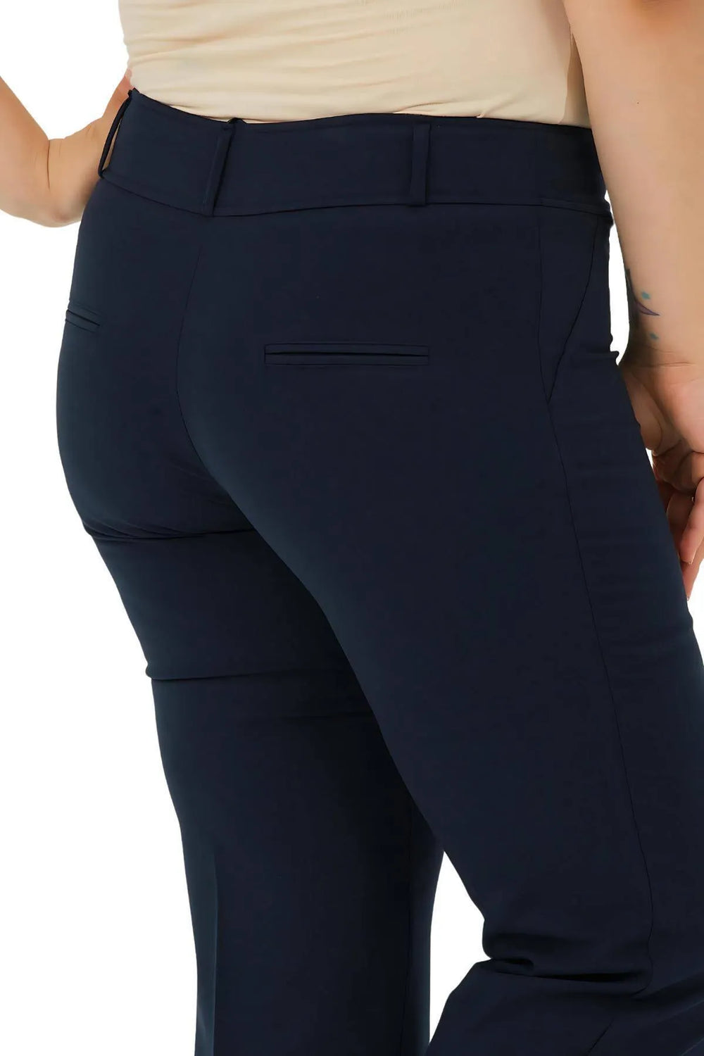 Женские брюки больших размеров | Эластичные | Хлопковые | С высокой талией | Прямые | Повседневные деловые - Image 30