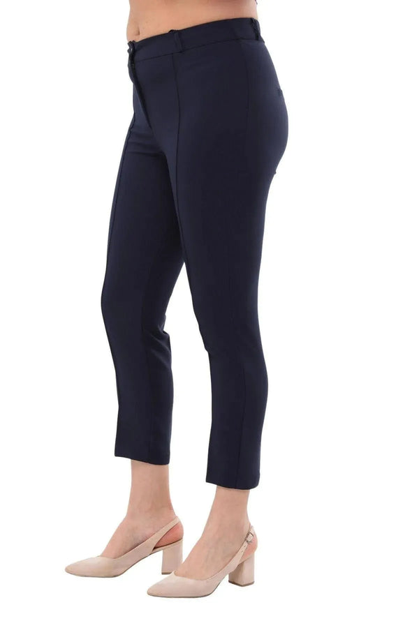 Büyük Beden Kadın Yüksek Bel Likralı Atlas Pantolon