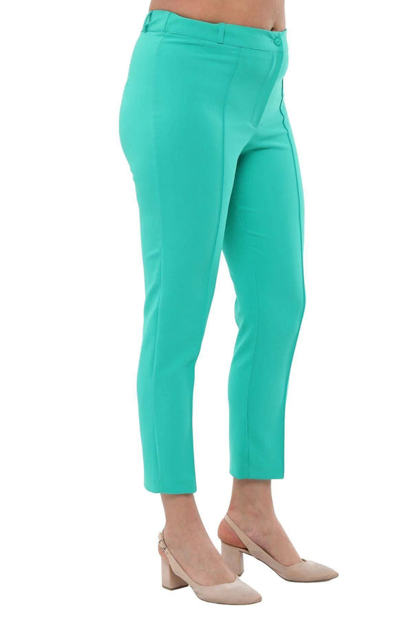 Büyük Beden Kadın Yüksek Bel Likralı Atlas Pantolon