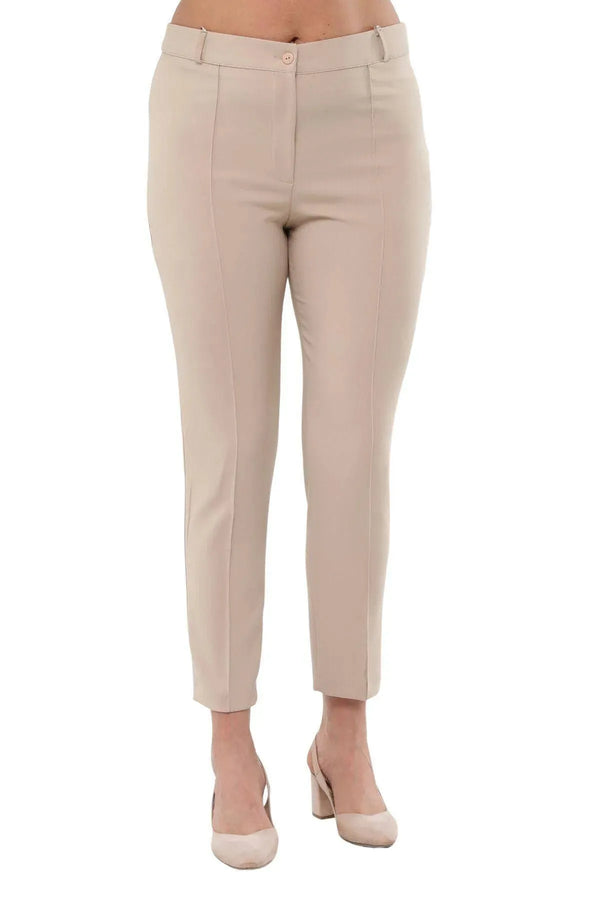 Büyük Beden Kadın Yüksek Bel Likralı Atlas Pantolon