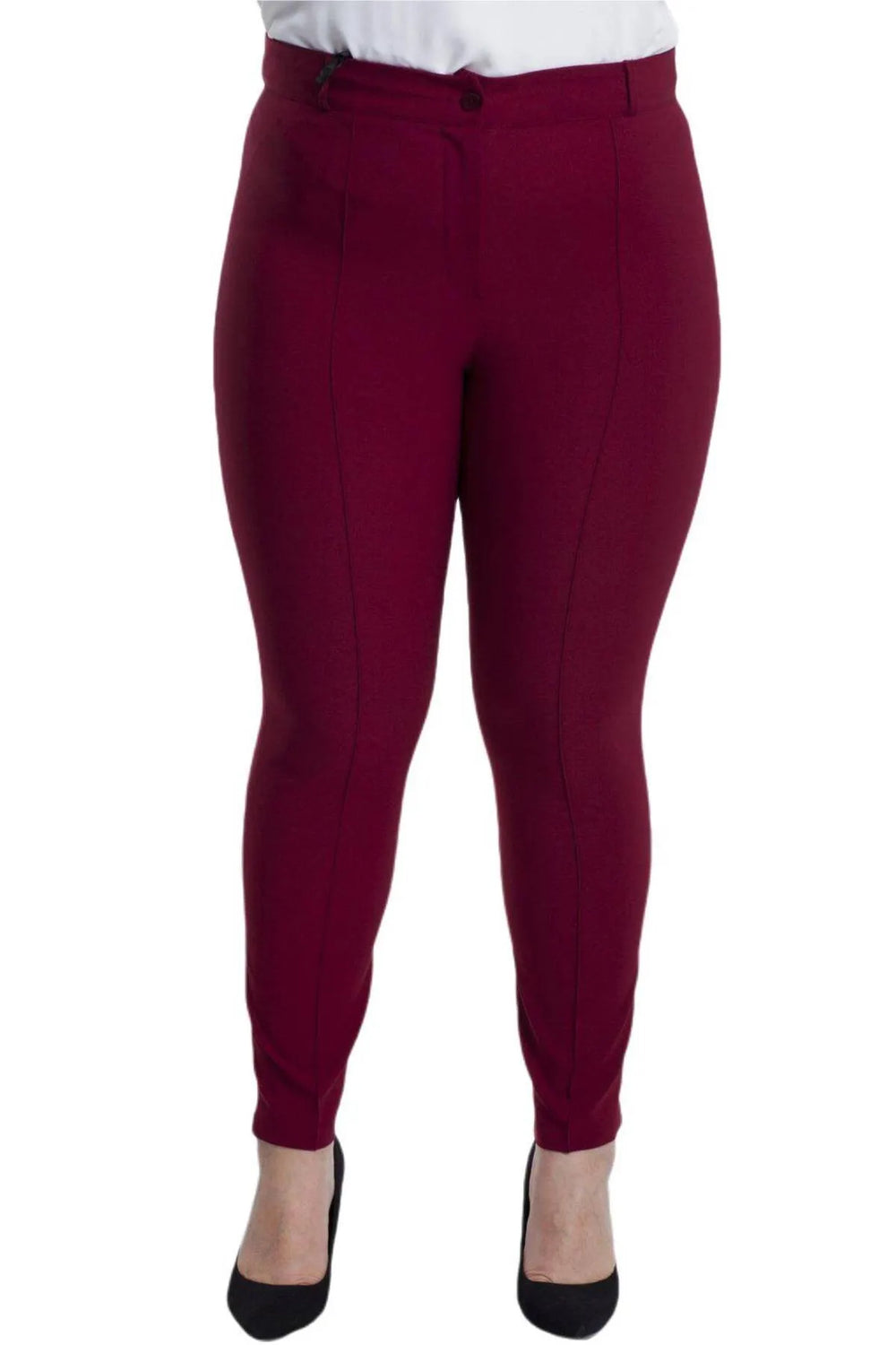 Büyük Beden Kadın Yüksek Bel Likralı Atlas Pantolon - Image 52