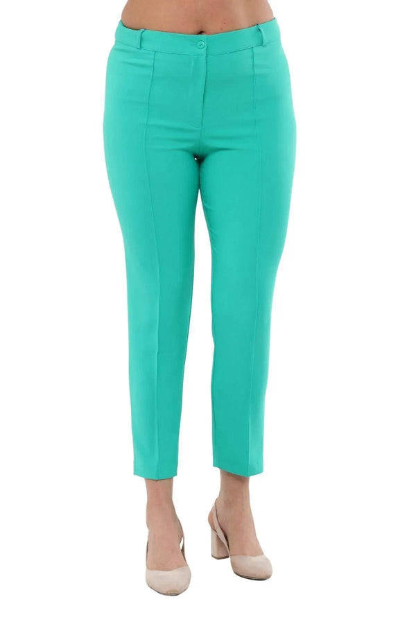 Büyük Beden Kadın Yüksek Bel Likralı Atlas Pantolon