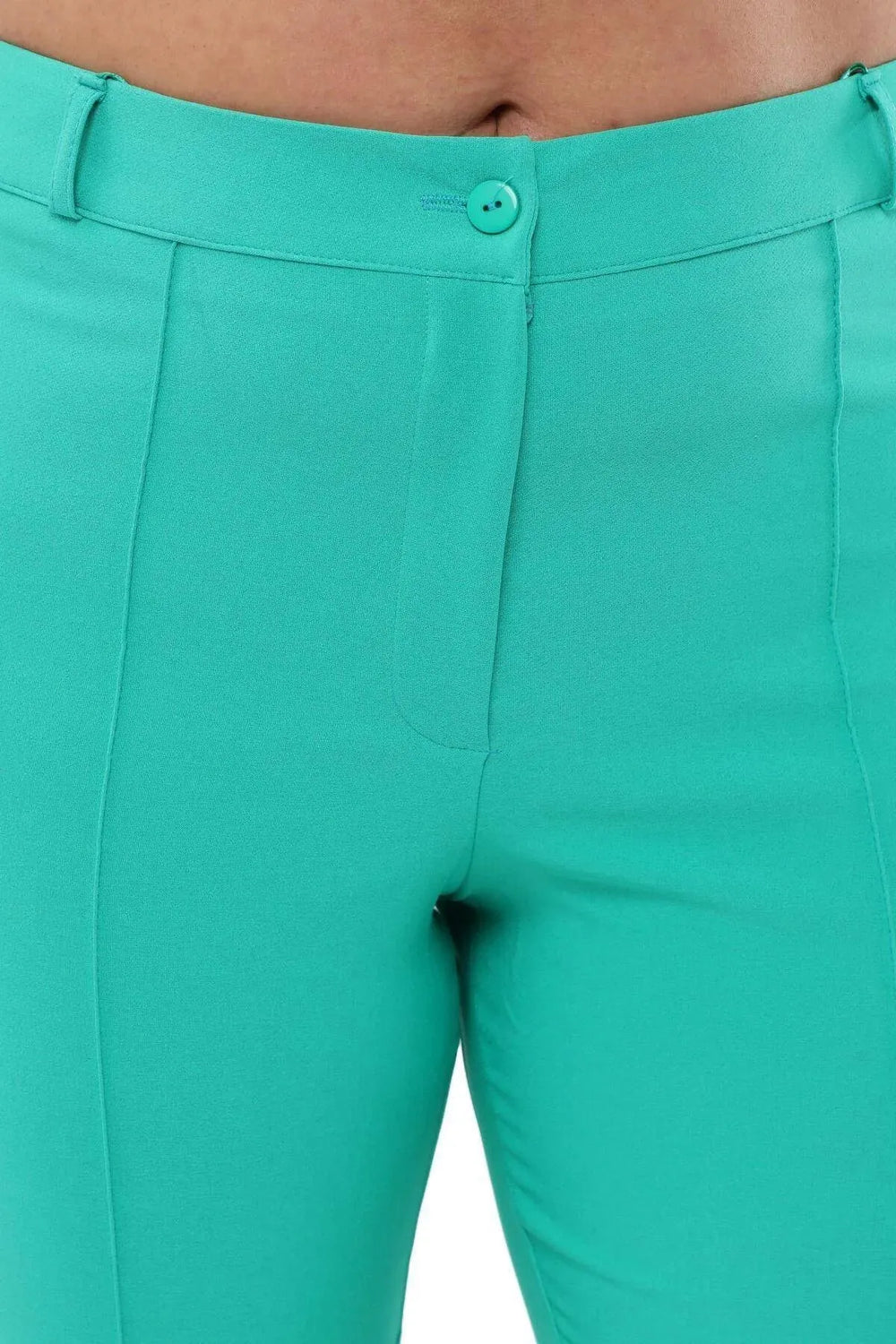 Büyük Beden Kadın Yüksek Bel Likralı Atlas Pantolon - Image 6