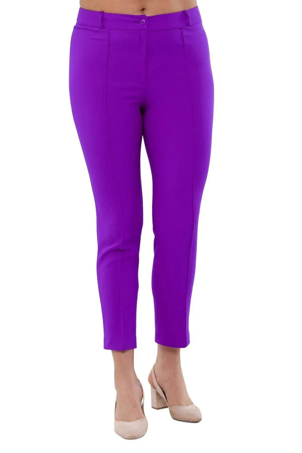 Büyük Beden Kadın Yüksek Bel Likralı Atlas Pantolon - Image 8