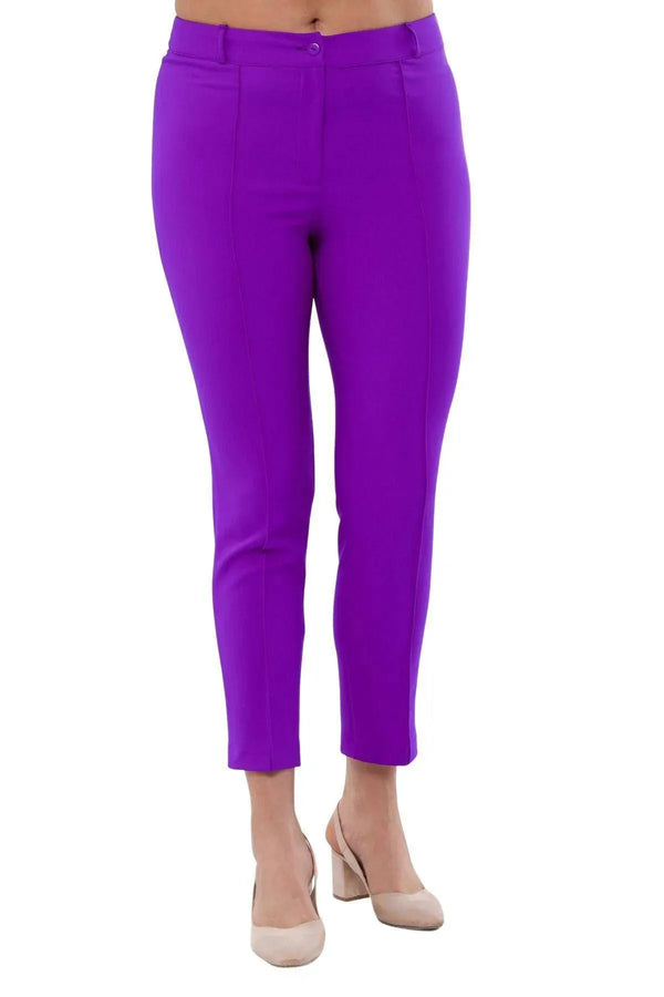 Büyük Beden Kadın Yüksek Bel Likralı Atlas Pantolon