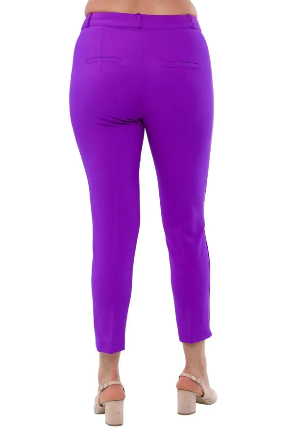 Büyük Beden Kadın Yüksek Bel Likralı Atlas Pantolon