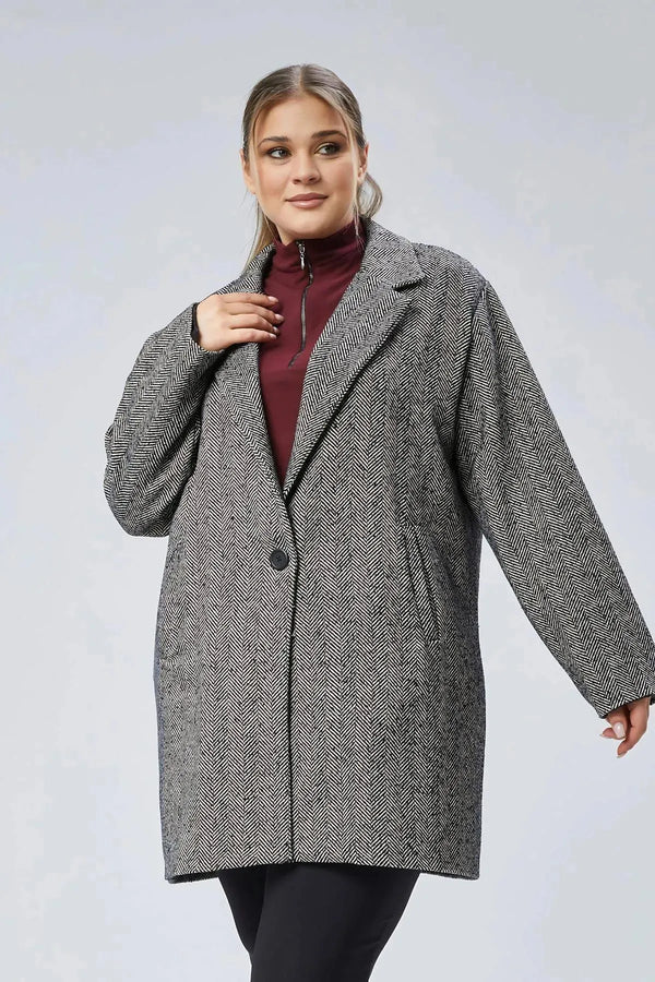 کت پشمی زنانه سایز بزرگ طرح جناغی - تلاقی ظرافت و راحتی بی انتها