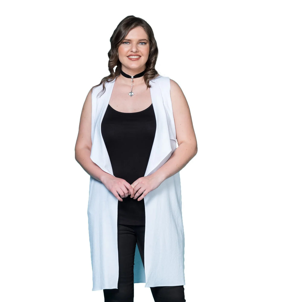 Жилет из крепа больших размеров - Розовый и Коралловый - Image 7