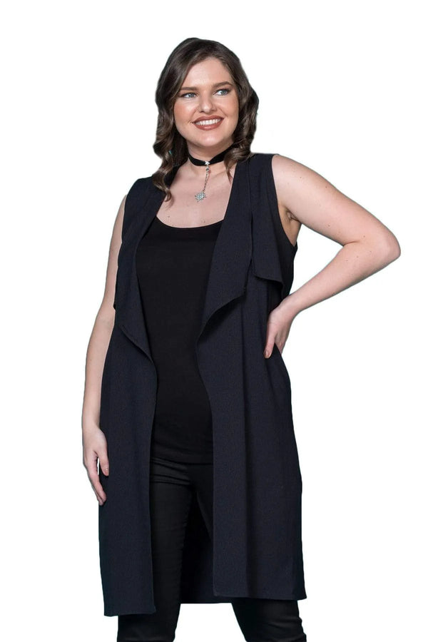 Жилет из крепа больших размеров - Розовый и Коралловый