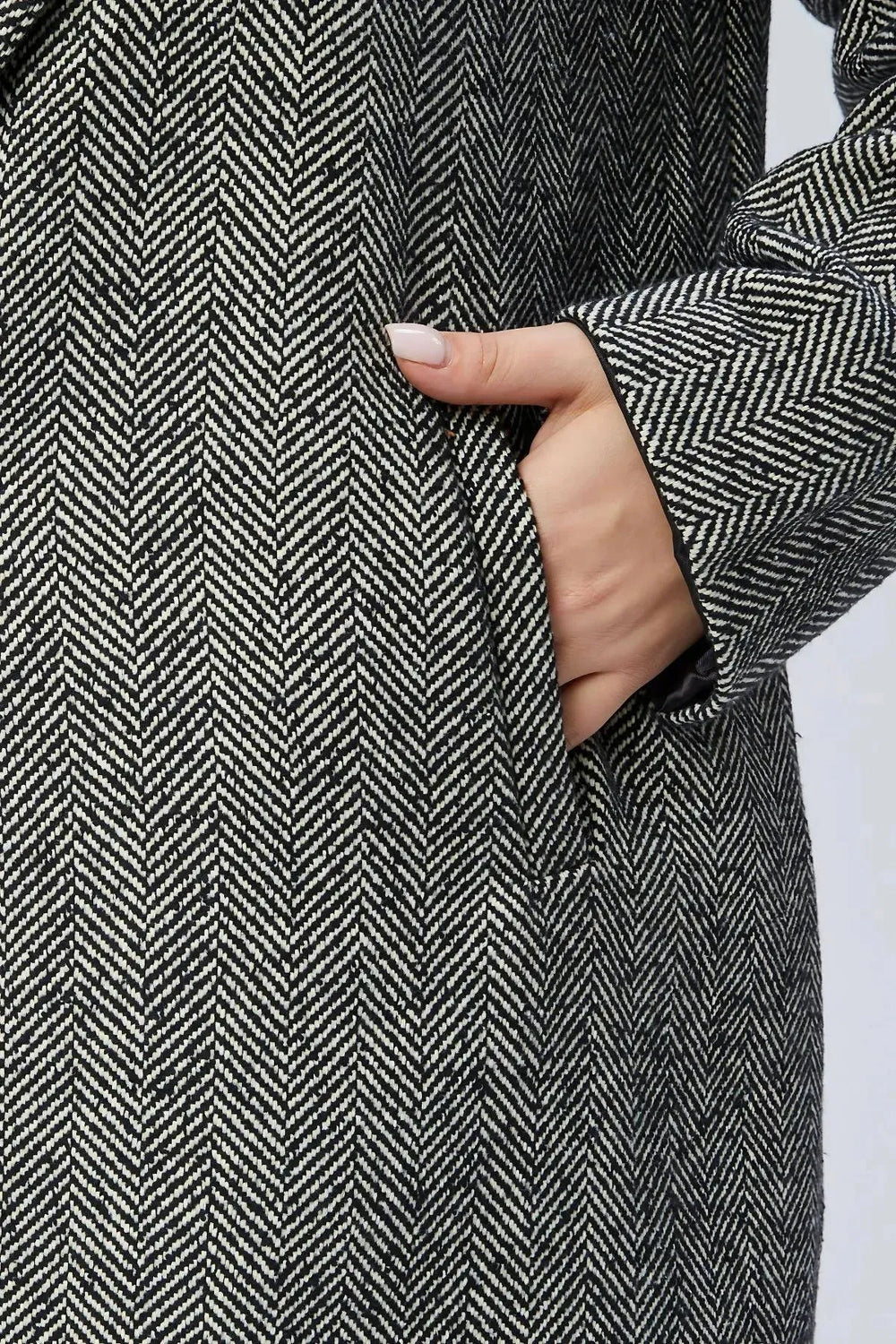 Büyük Beden Leopar Desenli Kaşe Kaban - Kış Sezonu Şık - Image 9