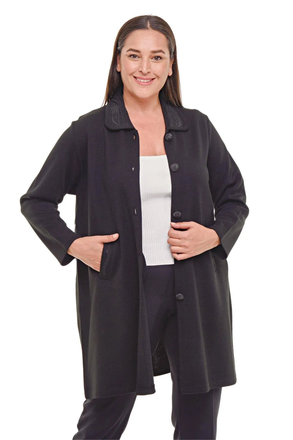 Büyük Beden Triko Hırka: Şık Çelik Örgü Detaylarıyla Fark Yaratın - Image 2