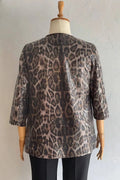 Exklusive Plus Size Abendjacke mit Pailletten und Leopardenmuster