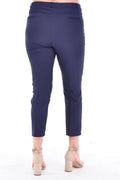 Hanezza Plus Size High-Waist Lycra Atlas-Hose – Knöchellang in Creme