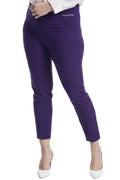 Hanezza Plus Size High-Waist Lycra Atlas-Hose – Knöchellang in Creme