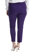 Hanezza Plus Size High-Waist Lycra Atlas-Hose – Knöchellang in Creme