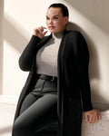 Strickcardigan in großen Größen mit Schalkragen – Acryl, Taschen mit Glitzerdetails