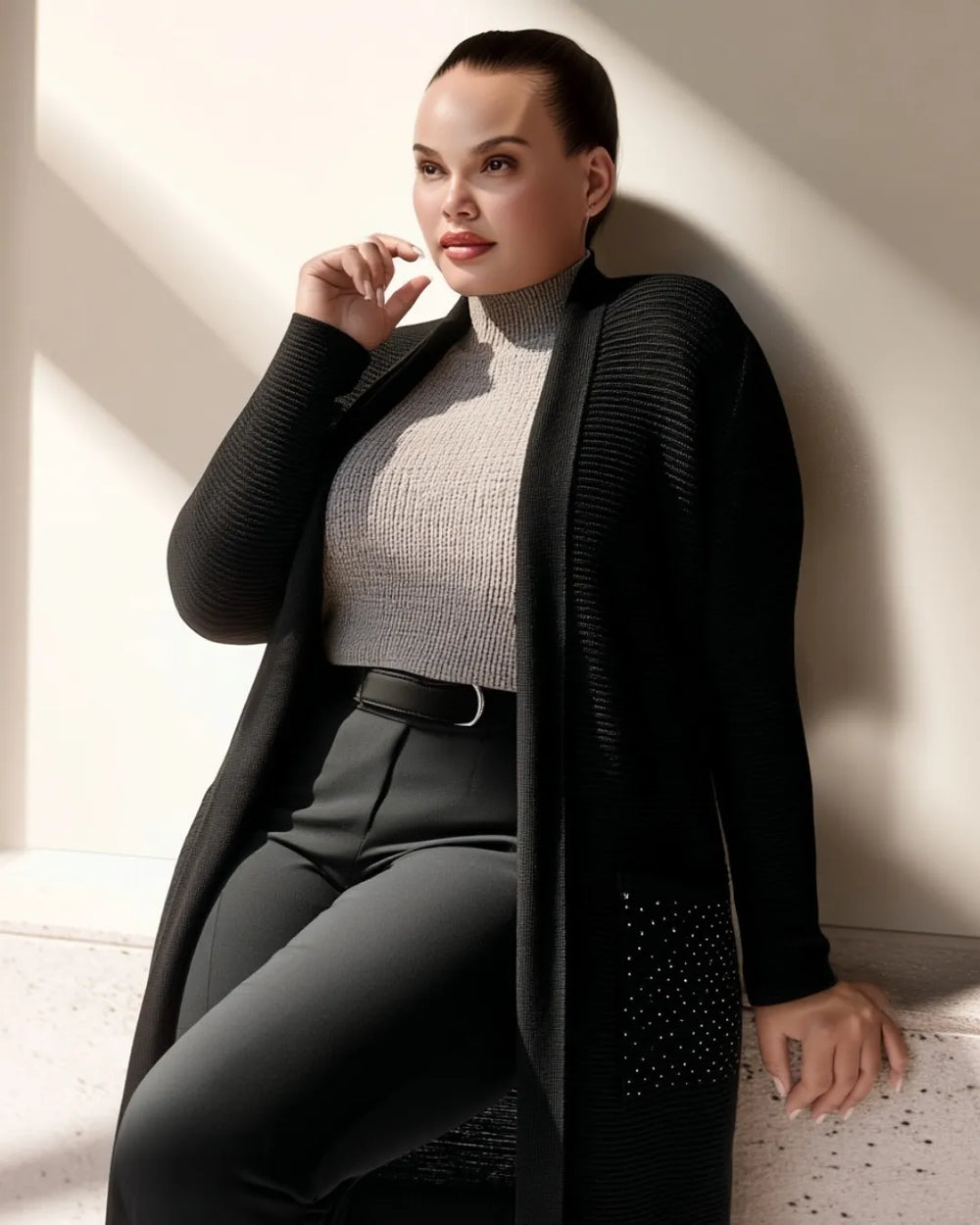 Комфорт и Изящество Встречаются: Кардиган на Пуговицах с Шалевым Воротником - Image 4