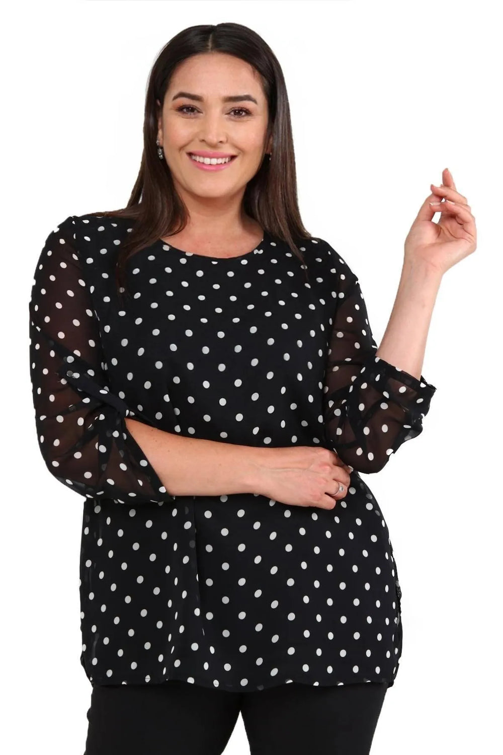 Büyük Beden Şifon Bluz Çiçek Desenli - Pamuklu Viskon Kumaş - Image 14