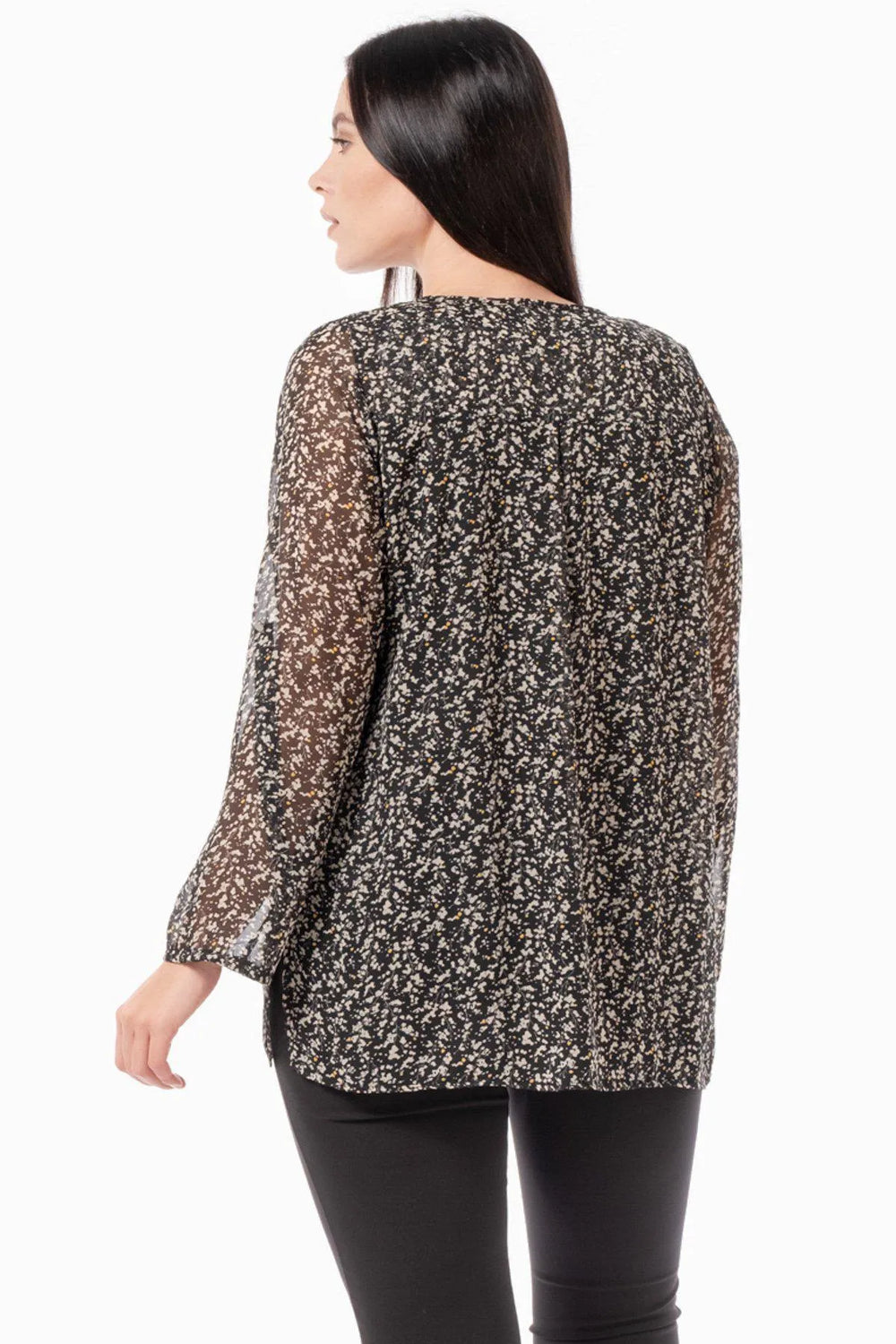 Büyük Beden Şifon Bluz Çiçek Desenli - Pamuklu Viskon Kumaş - Image 30