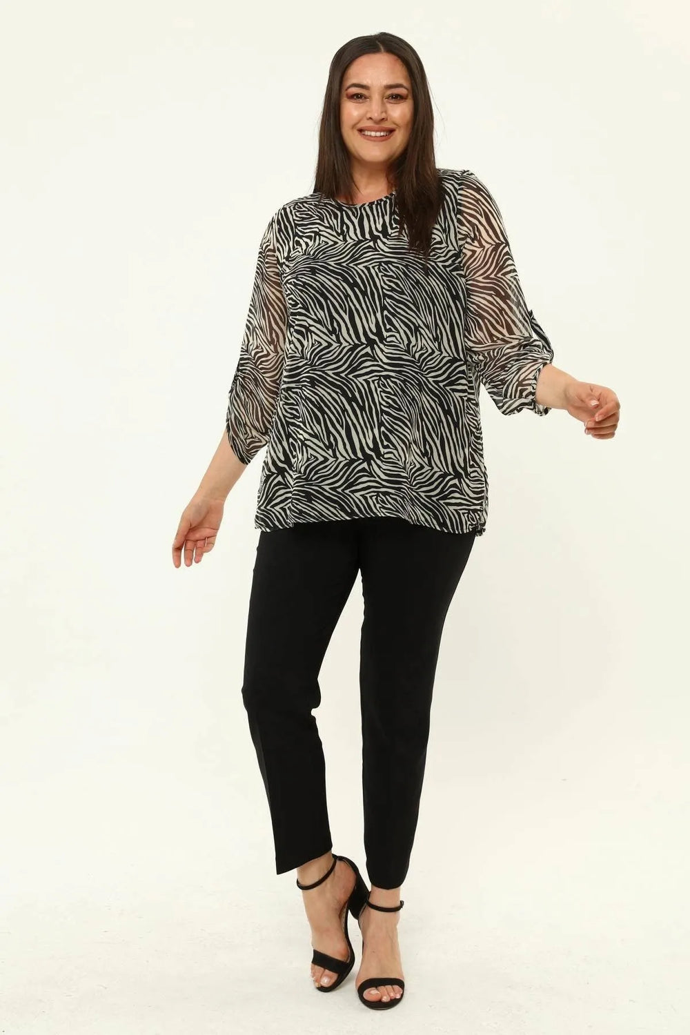 Büyük Beden Şifon Bluz Çiçek Desenli - Pamuklu Viskon Kumaş - Image 32