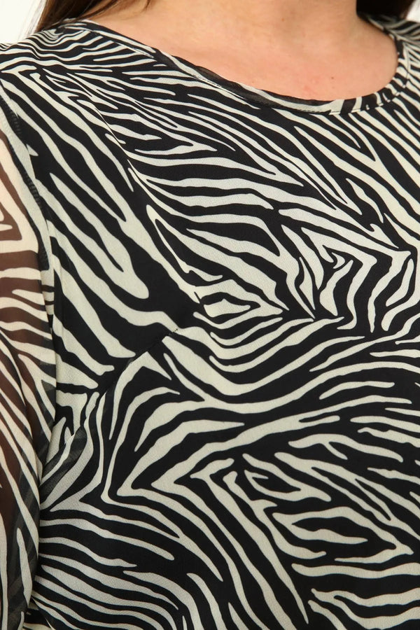 Büyük Beden Şifon Bluz Çiçek Desenli - Pamuklu Viskon Kumaş