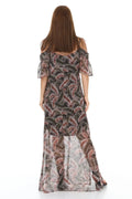 Plus Size Chiffon Maxi Dress Floral Printed Cotton Viscose
