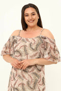 Plus Size Chiffon Maxi Dress Floral Printed Cotton Viscose