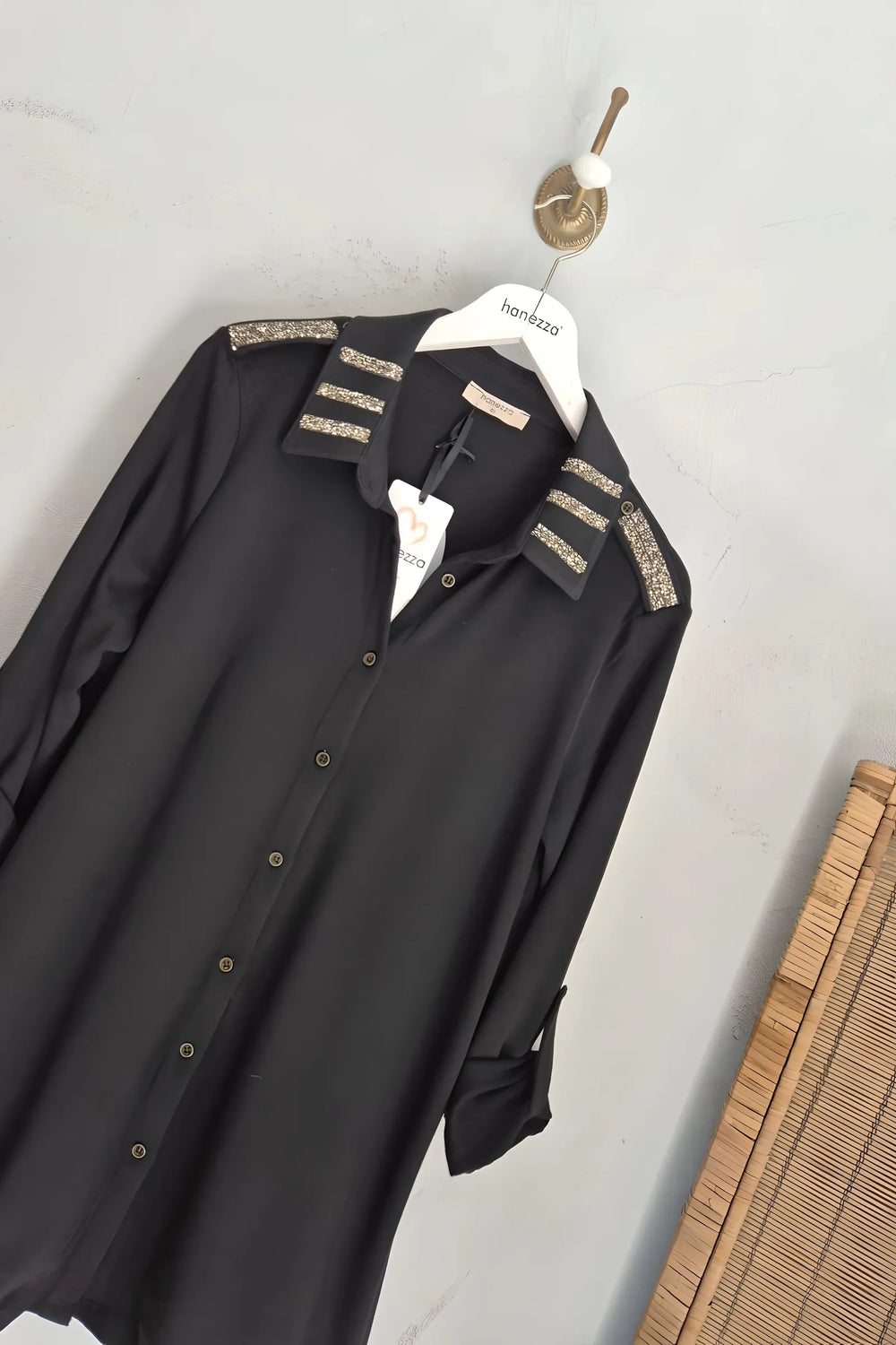 Plus Size Elegant Rhinestone Detailed Knit Blouse - Image 4