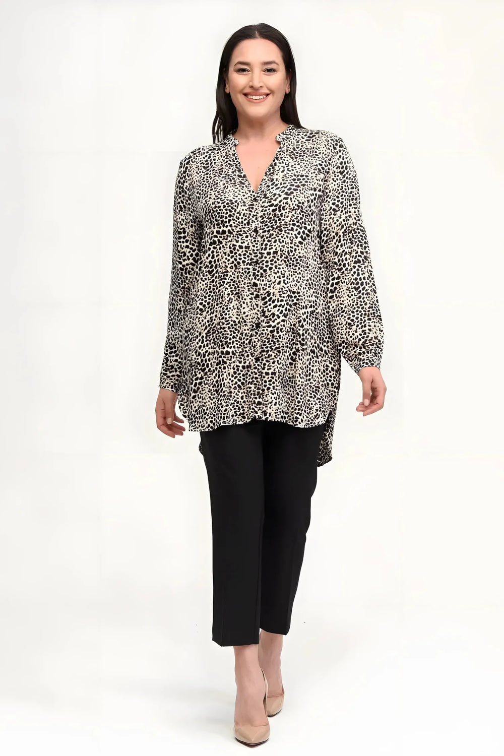 Plus Size Viscose Leopard Tunic - Hanezza Breathable Fabric - Image 1