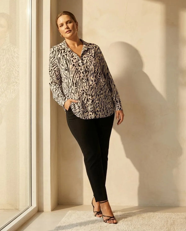 Специальный дизайн для женщин больших размеров: вискозная туника-рубашка