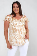 Plus Size Chiffon-Bluse mit Zebra-Print – Gefütterte feminine Sommerbluse
